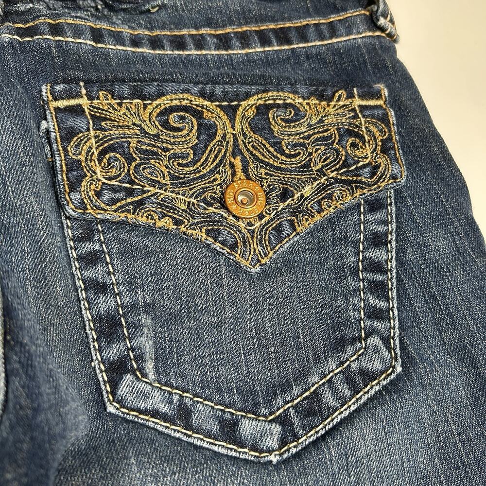 Big Star Casey Jeans Womens 25x30 Flare Bootcut Embroidered Pockets USA Made Y2K